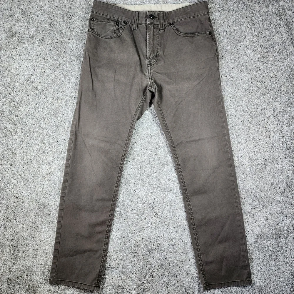 Prana Slim Fit Pants Mens 32 Brown Stretch Organic Cotton Blend Excellent